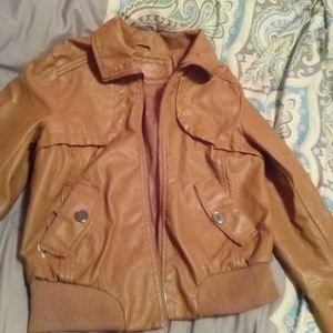 Miss Posh Tan Leather Jacket